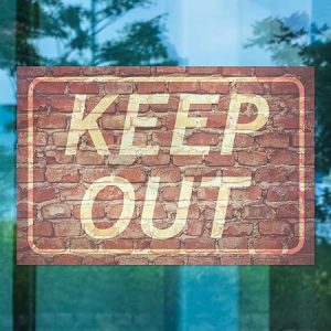 CGSignLab |"Keep Out -Ghost Aged Brick" Window Cling | 36"x24"
