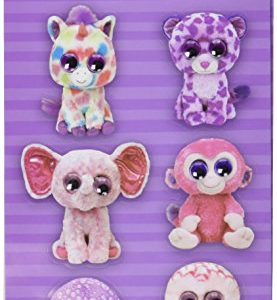Darice BB0049S, 12 Piece, Ty Beanie Boos Sticker Set, Girly Wiggle Eyes