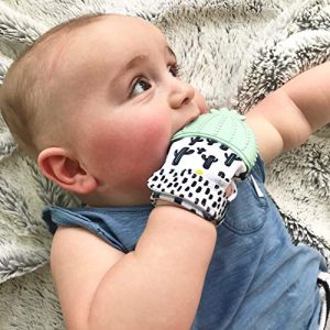 Itzy Ritzy Silicone Teething Mitt – Soothing Infant Teething Mitten with Adjustable Strap, Crinkle Sound and Textured Silicone to Soothe Sore and Swollen Gums, Cactus
