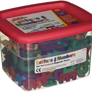 School Smart Regular Magnetic Letters and Numbers Set - 1 1/2 inches - Set of 214 - Multiple Colors