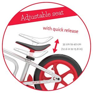 Chillafish Fixie Fixed-Gear Styled Balance Bike with Integrated Footrest, Footbrake & Airless Rubberskin Tires, Red