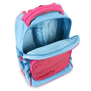 J World New York Kids' Sparkle Rolling Backpack, Sky Blue