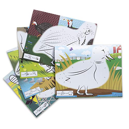 Melissa & Doug Dot-to-Dot# & Letter Coloring Pad 3 Pack (ABC Farm, 123 Pets, ABC-123 Wild Animals)