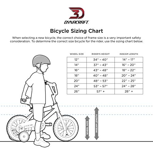 Hot Wheels Boys Dynacraft Bike with Turbospoke, 12'', Red/Blue/Black