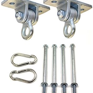 Eastern Jungle Gym 2 Heavy Duty Swing Hangers for Wooden Swing Set Playground Porch Indoor Outdoor Seat with Nut & Bolt Mounting Hardware and Snap Hooks