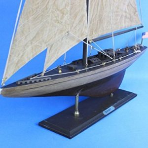 Hampton Nautical Rustic Wooden Ranger Model Sailing Yacht, 35"