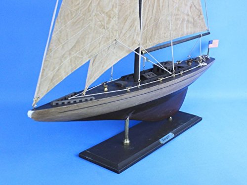 Hampton Nautical Rustic Wooden Ranger Model Sailing Yacht, 35"