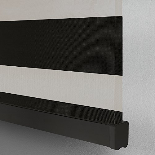 Achim Home Furnishings Cordless Celestial Room Darkening Double Layered Shade 39" x 72", Black