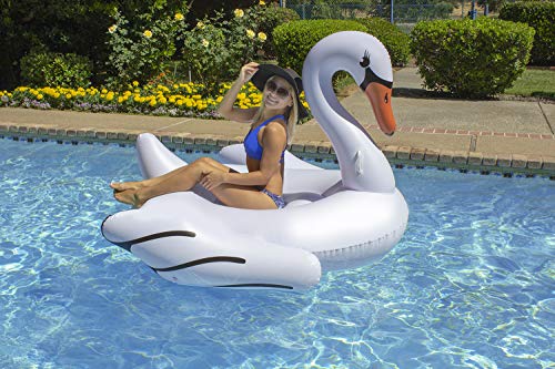 Poolmaster Jumbo Swimming Pool Float Rider, Swan