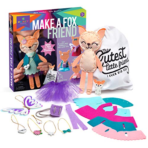 Craft-tastic – Make A Fox Friend – Craft Kit Makes 1 Easy-to-Sew Stuffie with Clothes & Accessories