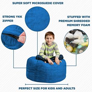 Chill Sack Bean Bag Chair: Large 2' Memory Foam Furniture Bean Bag - Big Sofa with Soft Micro Fiber Cover - Royal Blue