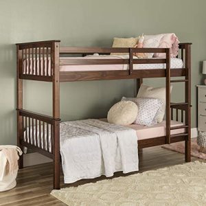 WE Furniture Twin Bunk Bed, Walnut