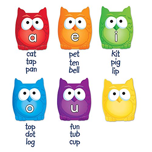 Learning Resources Magnetic Vowel Owls, Whiteboard Accessories, Teacher Aids, 6 Pieces, Ages 5+