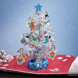 Creativity for Kids Shrink Fun Tinsel Tree - Decorate A Tiny Tree with Shrink Fun Ornaments - Holiday Crafts for Kids