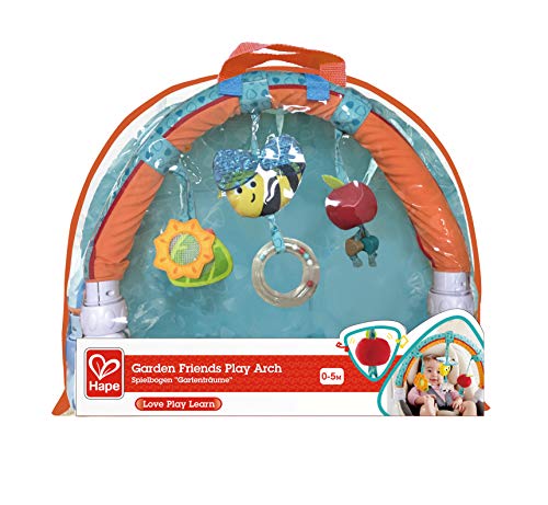 Hape Garden Friends Play Arch| Infant Crib Play Set Hanging Toys, Stroller and Car Seat Pram Toy Suitable for Children 0-5 Month Old