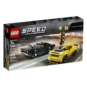 LEGO Speed Champions 2018 Dodge Challenger SRT Demon and 1970 Dodge Charger R/T 75893 Building Kit, 2019 (478 Pieces)