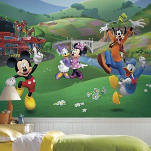 RoomMates Mickey And Friends Roadster Racer Removable Wall Mural - 10.5 feet X 6 feet