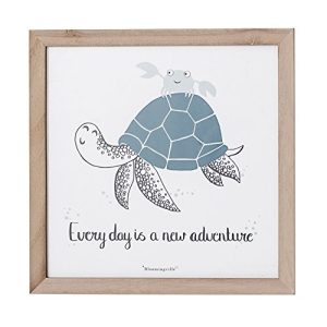 Bloomingville A50166674 Every Day is A New Adventure Sea Turtle Wall Decor
