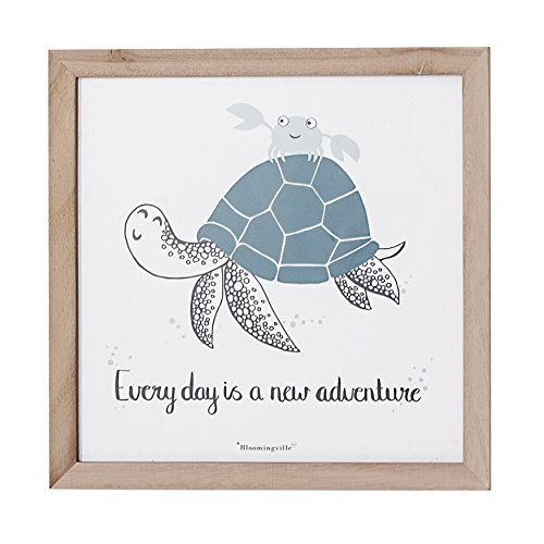 Bloomingville A50166674 Every Day is A New Adventure Sea Turtle Wall Decor