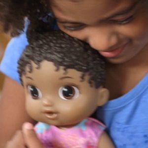 Baby Alive Baby Lil Sounds: Interactive Black Hair Baby Doll for Girls & Boys Ages 3 & Up, Makes 10 Sound Effects, Including Giggles, Cries, Baby Doll with Pacifier