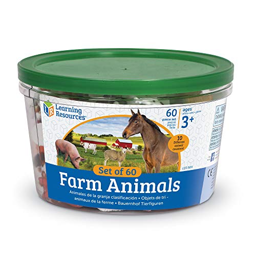 Learning Resources Farm Animal Counters, 10 Different Animals, Set of 60, Ages 3+