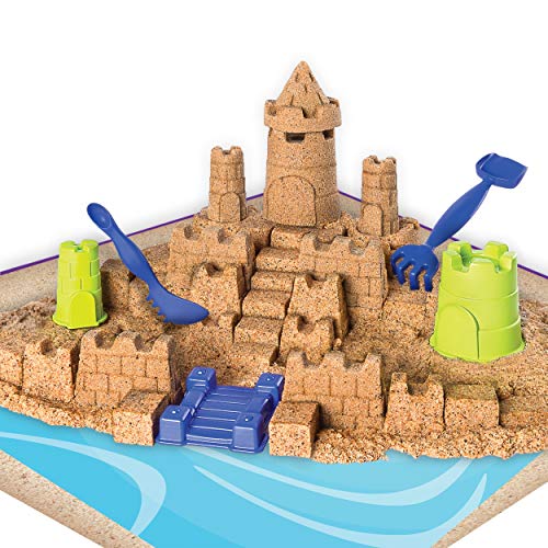 Kinetic Sand Beach Sand Kingdom Playset with 3lbs of Beach Sand, for Ages 3 and Up
