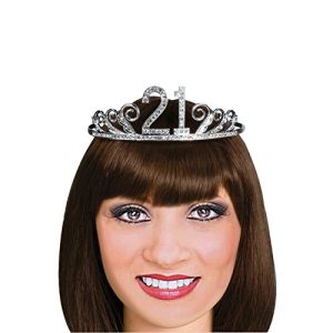 Forum Novelties Rhinestone Encrusted 21st Happy Birthday Tiara with Keepsake Box