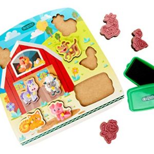 Crayola Farm Animals Wooden Puzzle & Stamps, Educational Toy, Gift for Toddlers, 10Piece