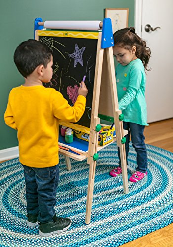 Crayola Kids Wooden Easel, Dry Erase Board & Chalkboard, Amazon Exclusive, Kids Toys, Gift, Age 4, 5, 6, 7