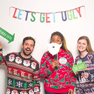 Pearhead Ugly Sweater Party Kit, Everything You Need to Throw Your Own Ugly Sweater Party This Christmas Season, Includes 8 Photo Booth Props, 1 Banner, and 4 Award Stickers