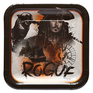 Disney©"Pirates Of The Caribbean" Square Plates, 9", Party Favor