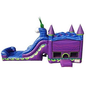 JumpOrange Commercial Grade Inflatable Mermaid Titan Dual Lane Bounce House with Slide Combo and Blower, Party Combo Moonwalk, 100% PVC VINYL
