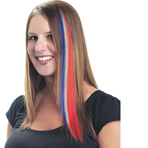Amscan Patriotic Single Hair Extension, Party Accessory, Red, White & Blue