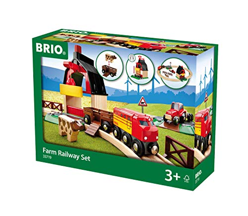 BRIO 33719 Farm Railway Set | Toy Train Set for Kids Age 3 and Up