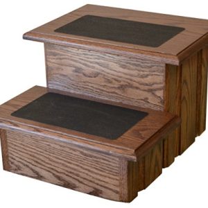 Deep Walnut Finished Solid Oak Step Stool With Non Slip Pad on a Solid Tread 11 ½" Tall