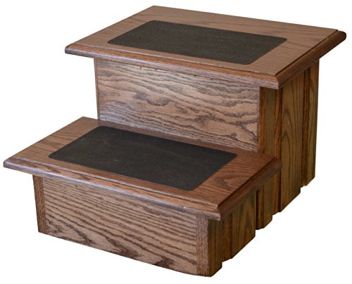 Deep Walnut Finished Solid Oak Step Stool With Non Slip Pad on a Solid Tread 11 ½" Tall