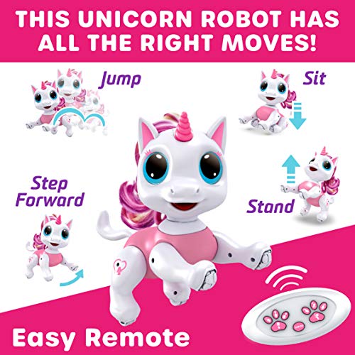Power Your Fun Robo Pets Unicorn Toy Robot Pet - Remote Control Robot Toy, Smart RC Robot Unicorn Gifts for Girls