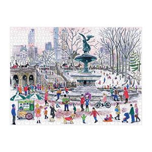 Galison Michael Storrings Bethesda Fountain Puzzle, 1000 Pieces, 27” x 20'' - Illustrated Art Puzzle with Scene from Central Park’s Famous Landmark – Challenging Family-Friendly Activity
