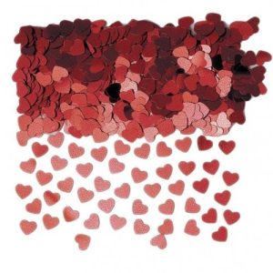 Red Metallic Hearts Confetti | Party Decor