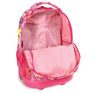 J World New York Sunny Rolling Backpack for School & Travel, 17 inch