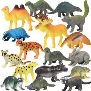 Click N' Play Mini Animal Figurine Counters Playset, Assorted Set of 60