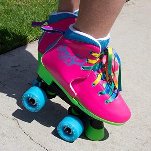 Circle Society Classic Adjustable Indoor & Outdoor Childrens Roller Skates - JoJo Rainbow - Sizes 3-7