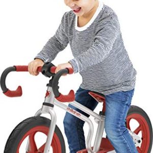 Chillafish Fixie Fixed-Gear Styled Balance Bike with Integrated Footrest, Footbrake & Airless Rubberskin Tires, Red