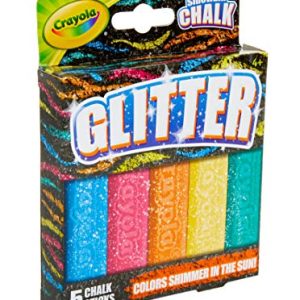 Crayola Outdoor Chalk, Glitter Sidewalk Chalk, Summer Toys, 5 Count