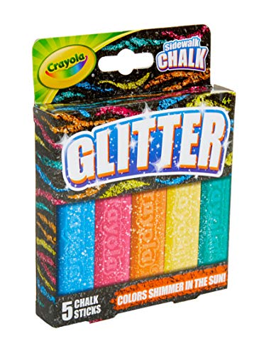 Crayola Outdoor Chalk, Glitter Sidewalk Chalk, Summer Toys, 5 Count