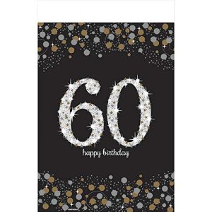 Amscan 571547 Party Supplies Sparkling Celebration 60 Plastic Table Cover, 54" x 102", Multicolor