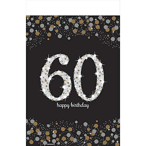 Amscan 571547 Party Supplies Sparkling Celebration 60 Plastic Table Cover, 54" x 102", Multicolor