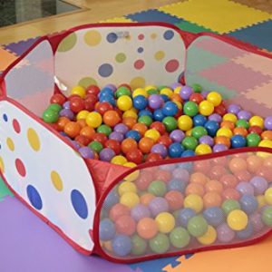 eWonderWorld 40” Polka Dot Kids Pop Up Ball Pit Portable Play Area Hexagon Playpen with Carrying Bag