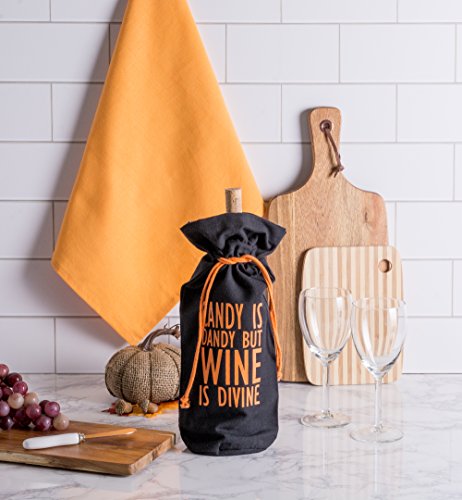 DII 100% Cotton 6x14x4 Wine Halloween Holiday Set/2-All, Hallows Eve Bags