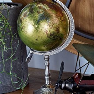 Deco 79 Traditional Plastic and Metal Decorative Globe, 7" W x 13" H, Textured Multicolored Finish